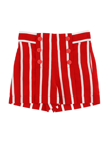 Striped viscose shorts