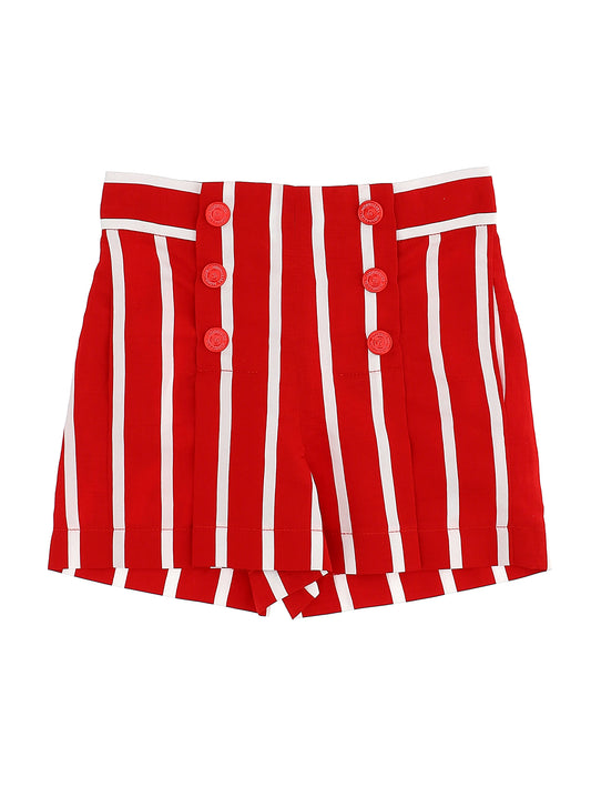 Striped viscose shorts
