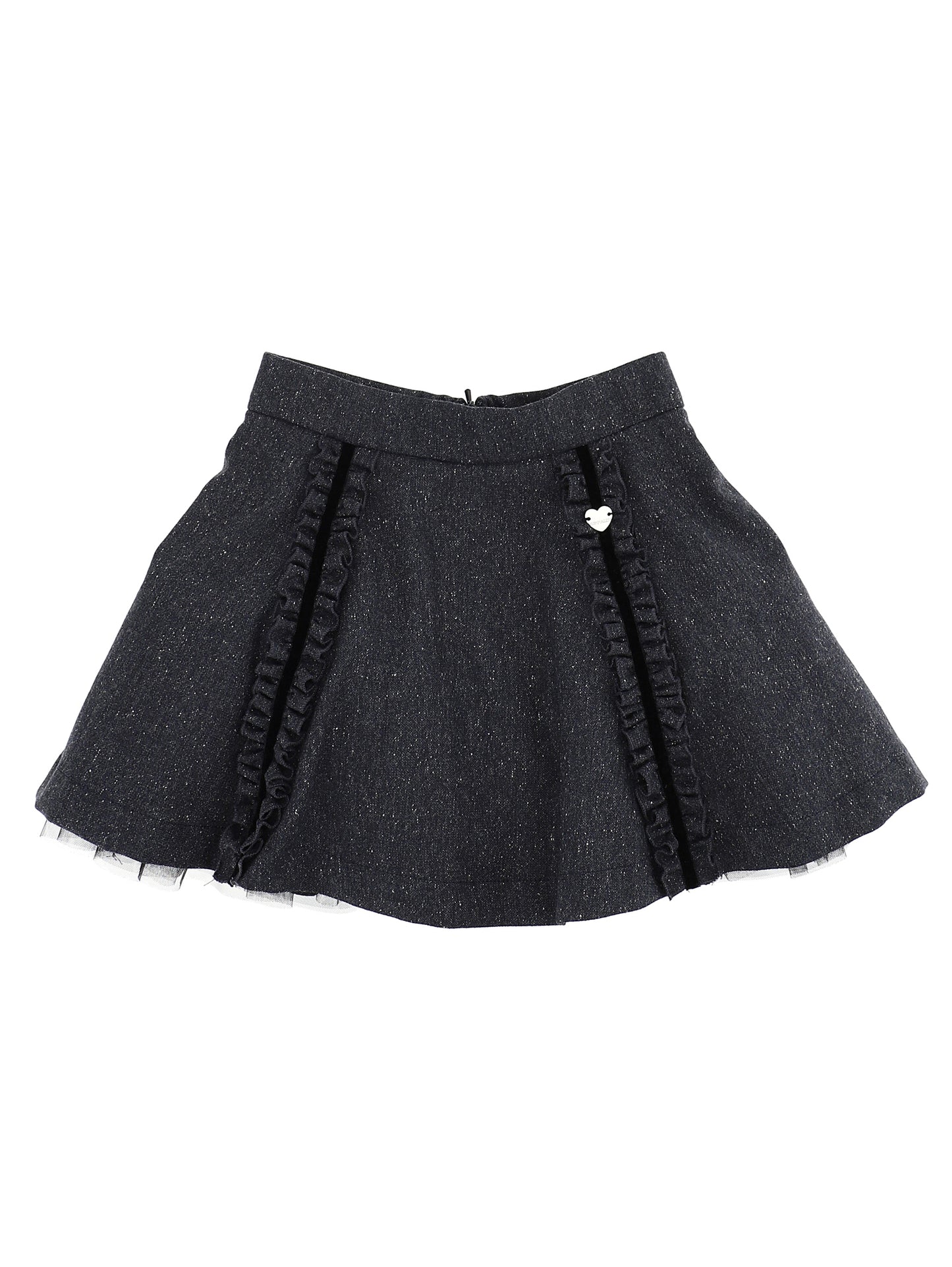 Ruffled tweed skirt