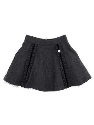Ruffled tweed skirt