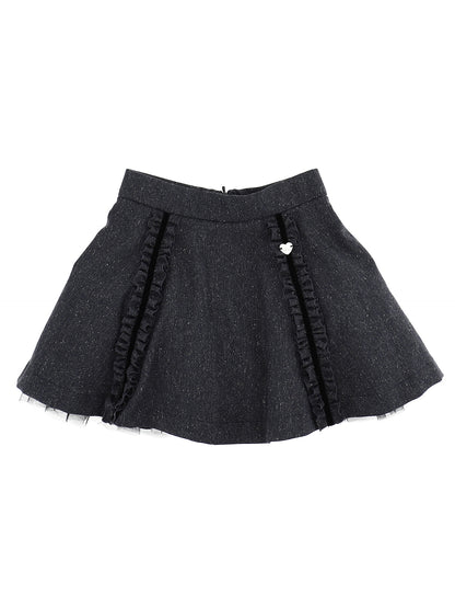 Ruffled tweed skirt