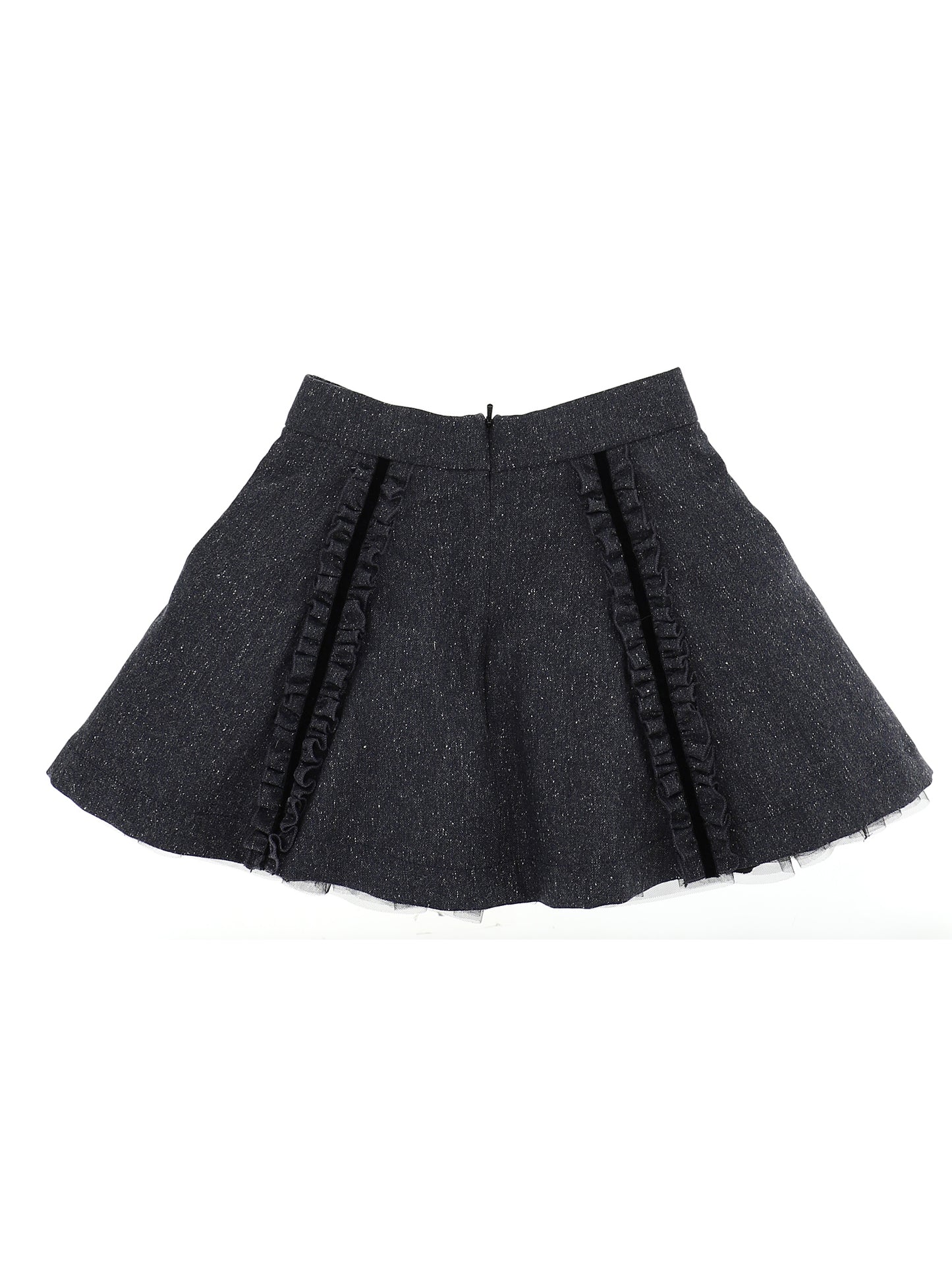Ruffled tweed skirt