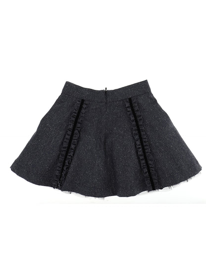 Ruffled tweed skirt