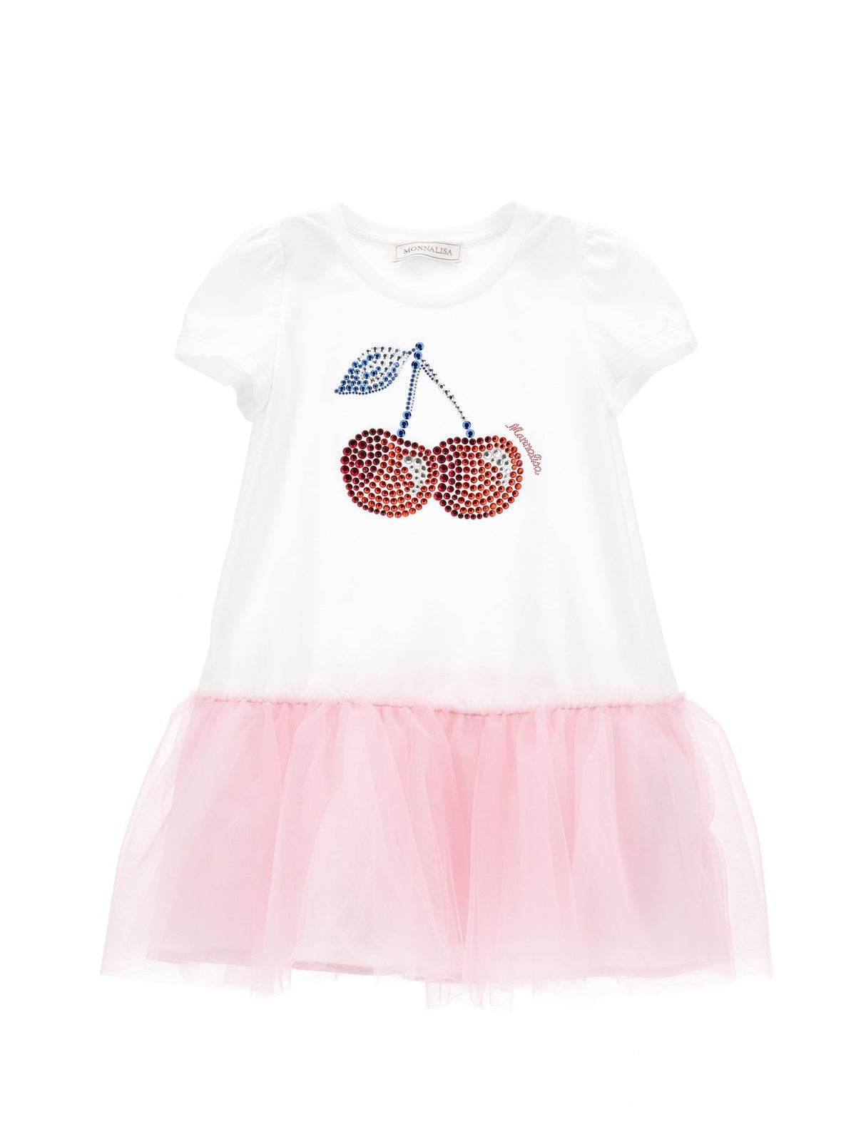 Cotton dress with embroidered cherries