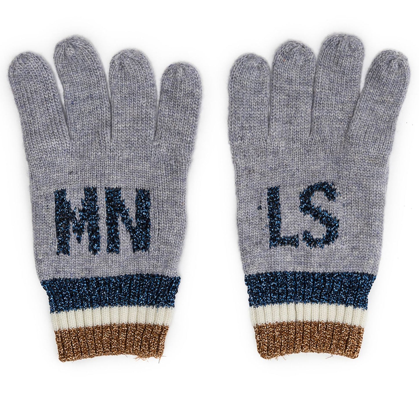 Wool and lurex gloves