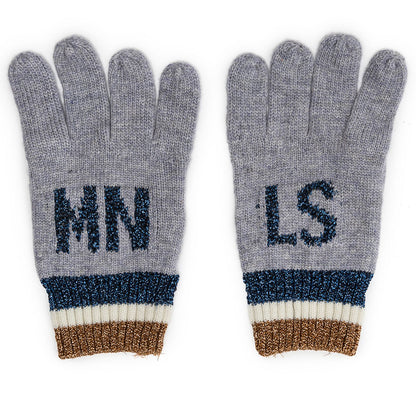Wool and lurex gloves