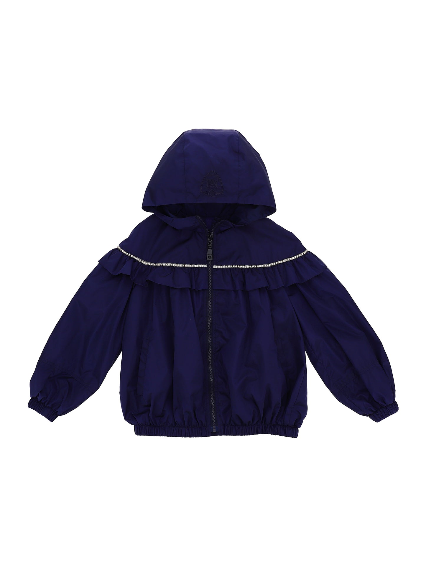 Windbreaker jacket with rhinestones