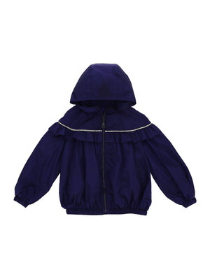 Windbreaker jacket with rhinestones