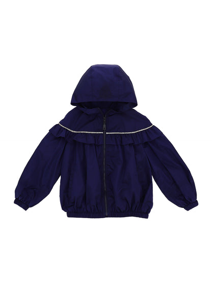 Windbreaker jacket with rhinestones