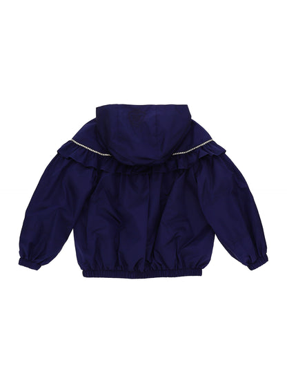 Windbreaker jacket with rhinestones