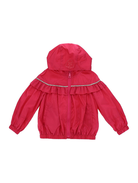 Windbreaker jacket with rhinestones