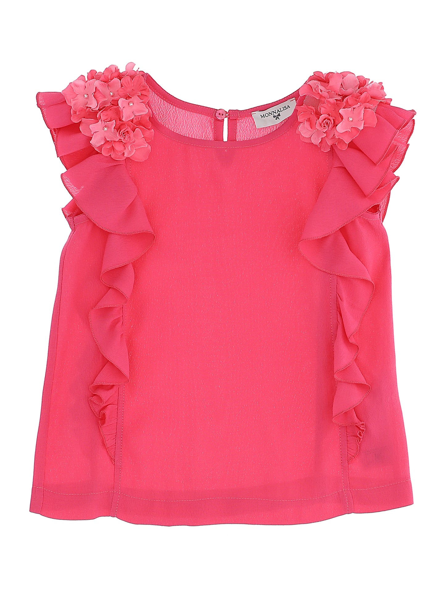 Blouse with flowers and ruffles