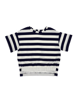 Striped T-shirt with lace