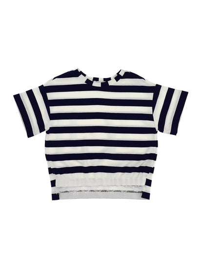 Striped T-shirt with lace