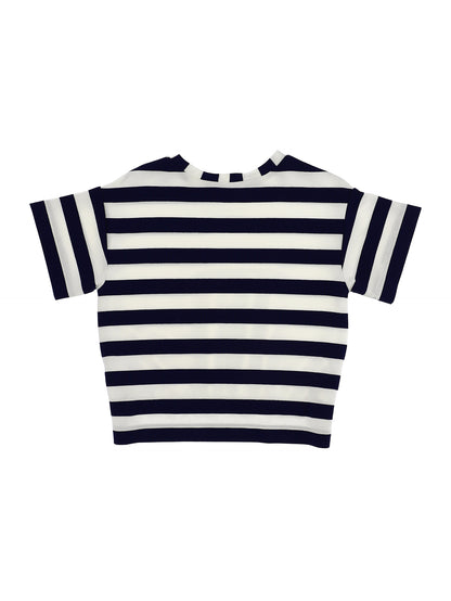 Striped T-shirt with lace