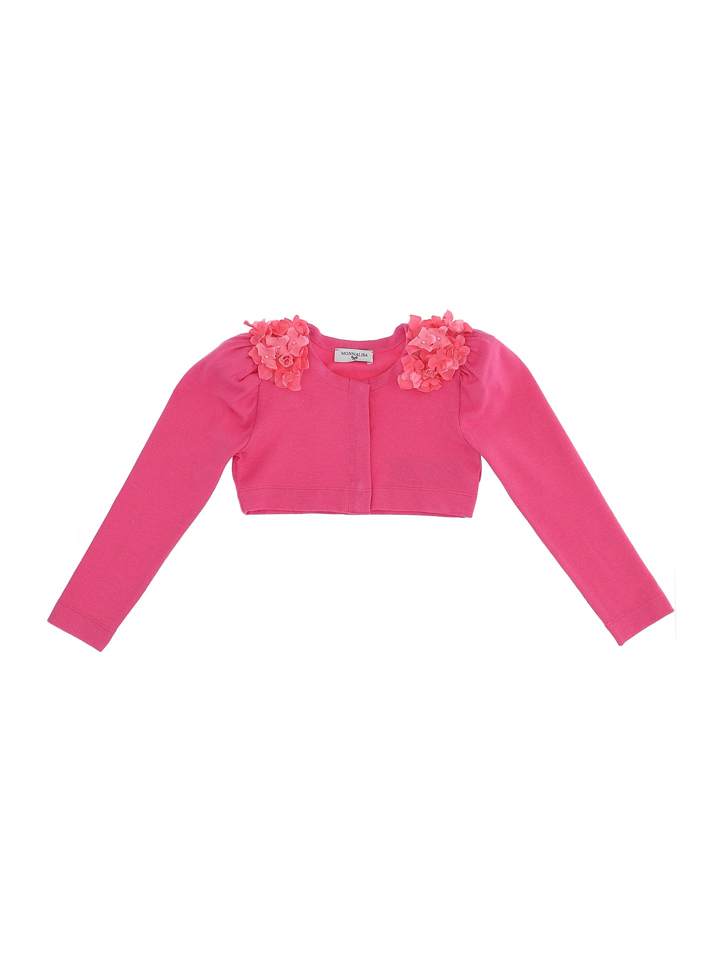 Cardigan with applied flowers