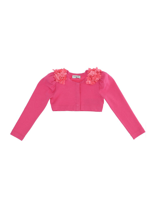 Cardigan with applied flowers