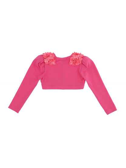 Cardigan with applied flowers
