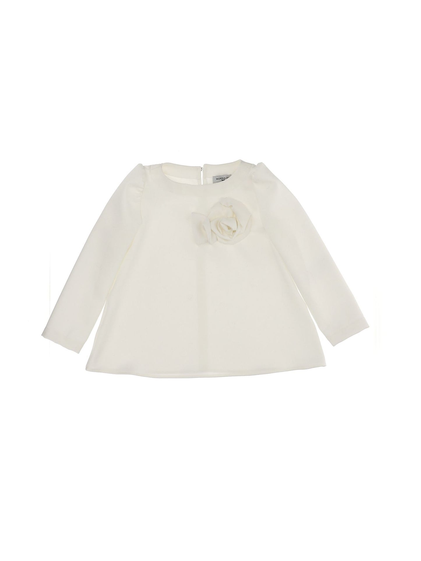 Blusa in crepe con fiore