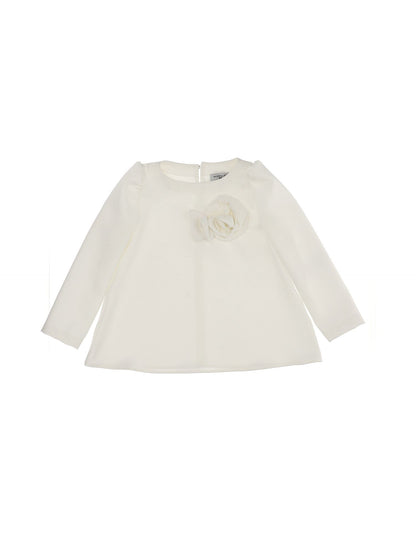 Blusa in crepe con fiore