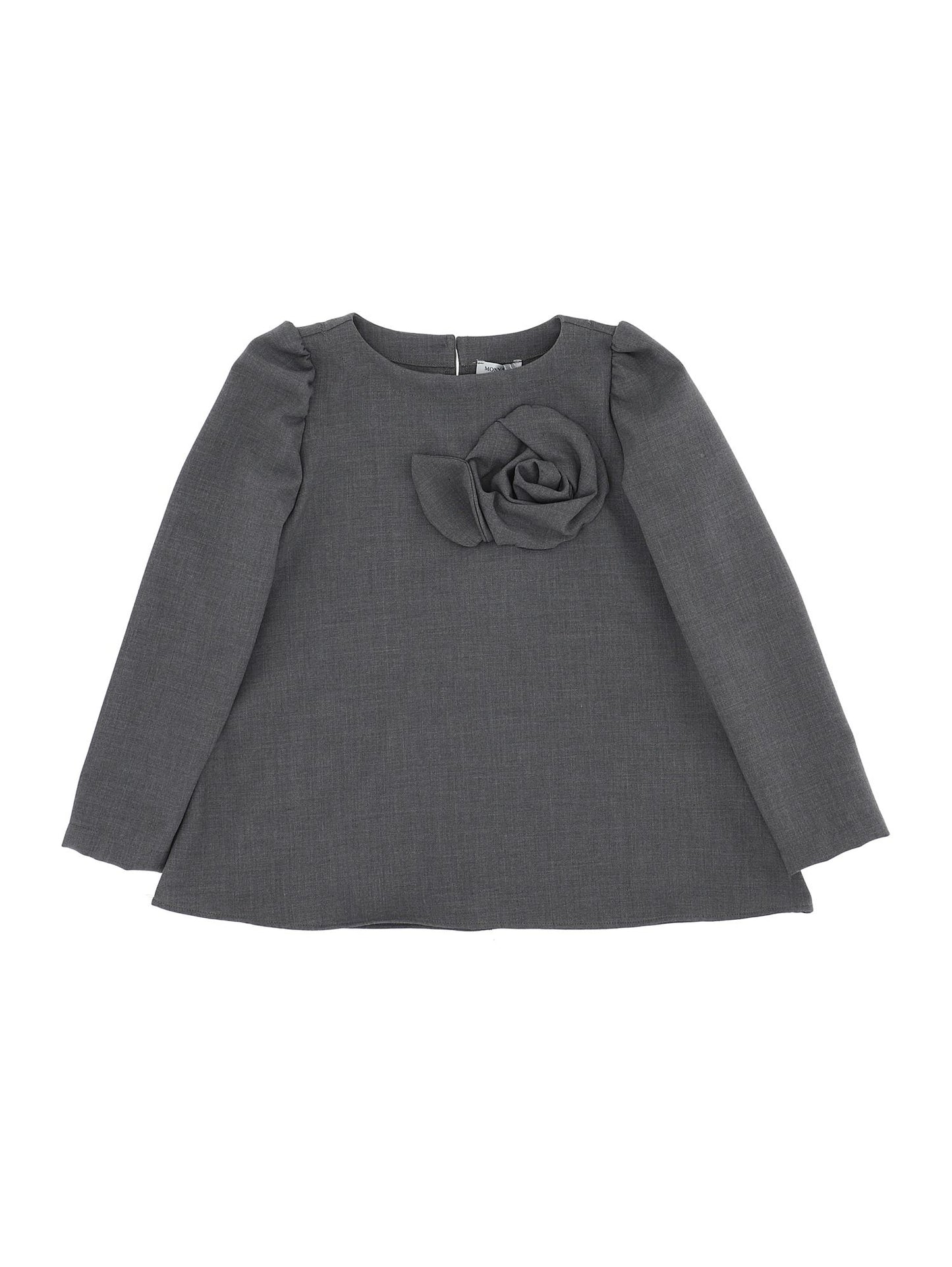 Blusa in crepe con fiore