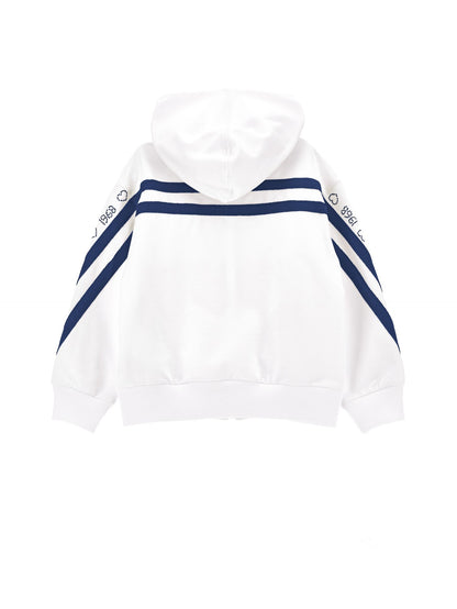 Open sweatshirt with blush sleeves