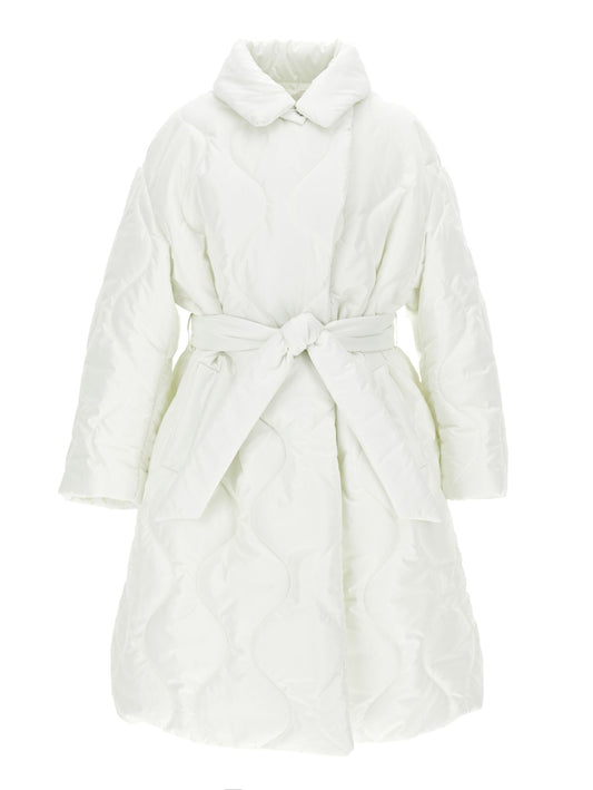 Quilted technical fabric coat
