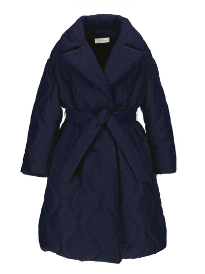 Quilted technical fabric coat