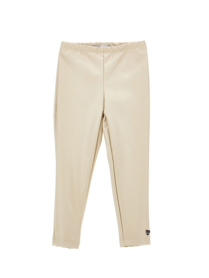 Stretch leggings in coated fabric