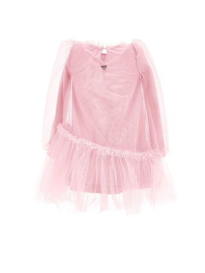 Tulle dress with flared sleeves
