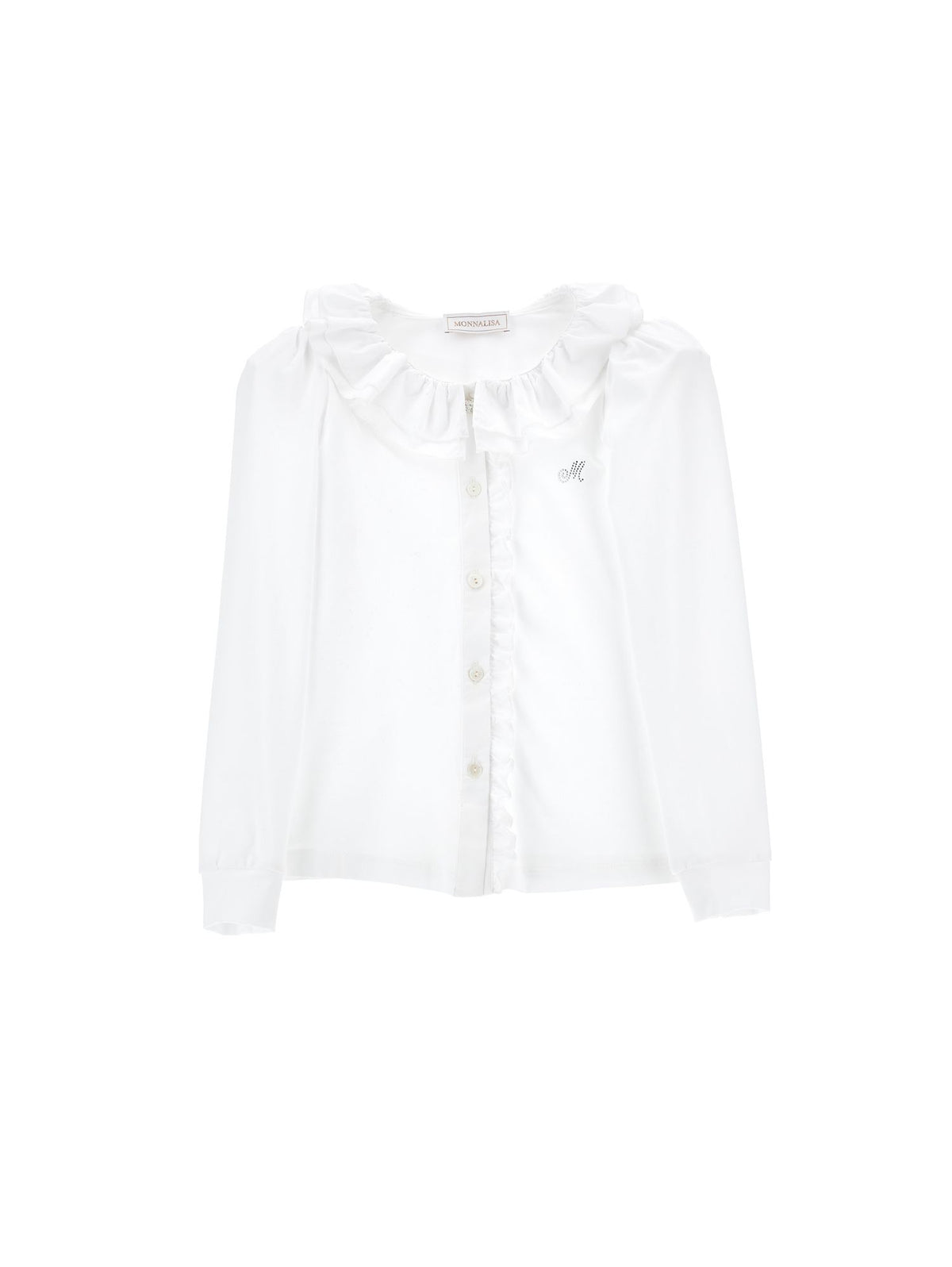 Jersey shirt with ruffles