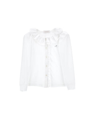 Jersey shirt with ruffles