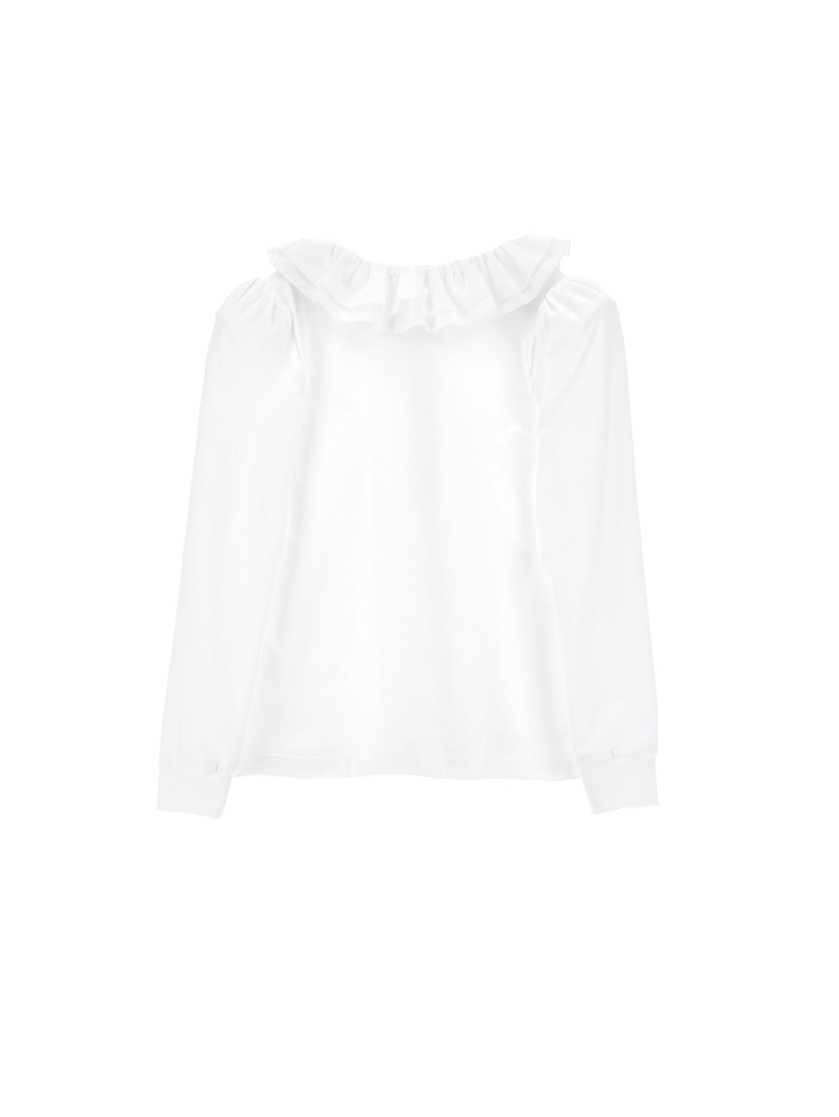Jersey shirt with ruffles