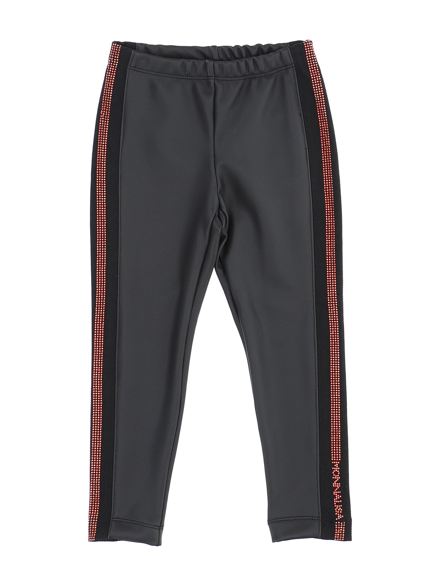 Rhinestone coated fabric trousers