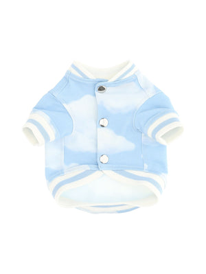 Dog onesie with allover cloud print