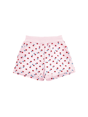 Cherry print cotton shorts