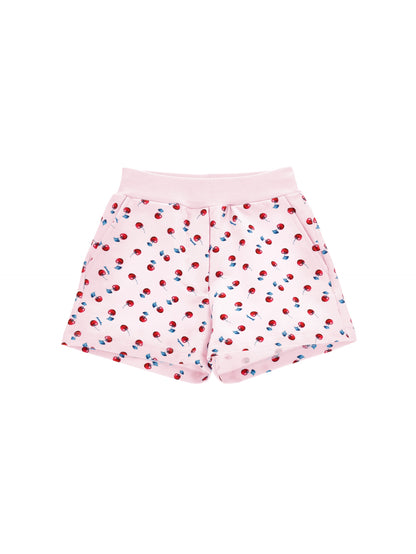 Cherry print cotton shorts