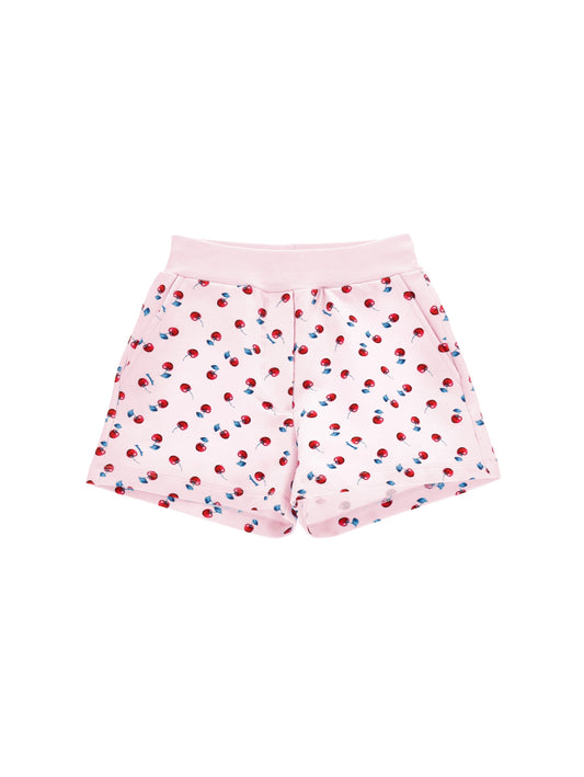 Cherry print cotton shorts