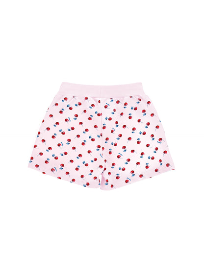 Cherry print cotton shorts