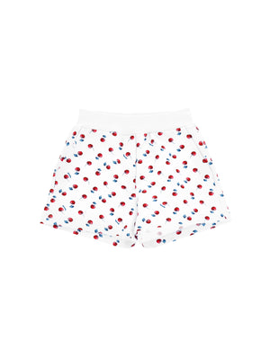 Cherry print cotton shorts