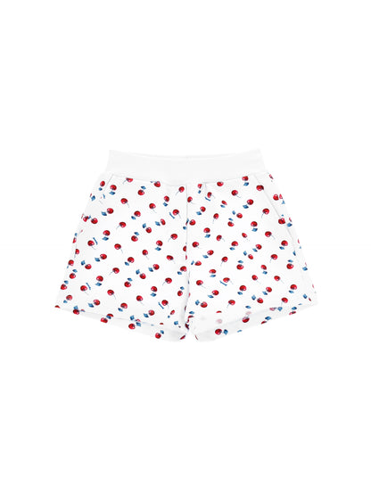 Cherry print cotton shorts