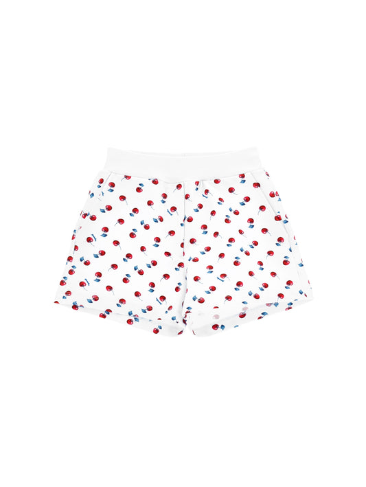 Cherry print cotton shorts
