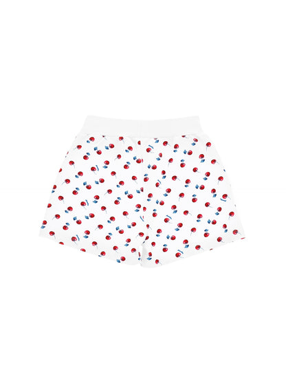 Cherry print cotton shorts