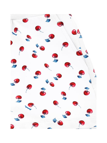 Cherry print cotton shorts
