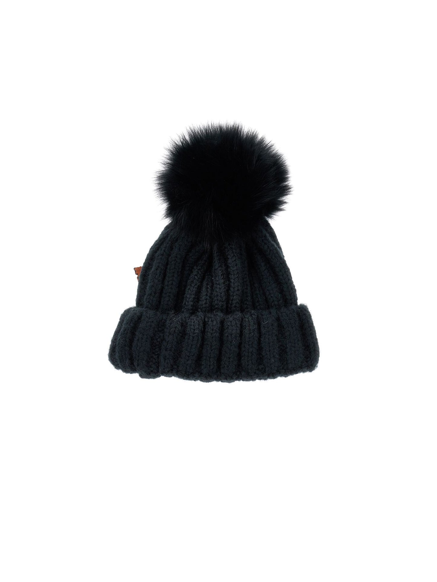 Wool blend hat with pom pom
