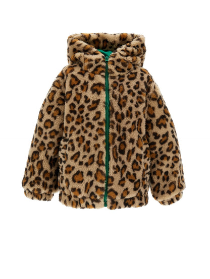 Spotted plush bomber jacket