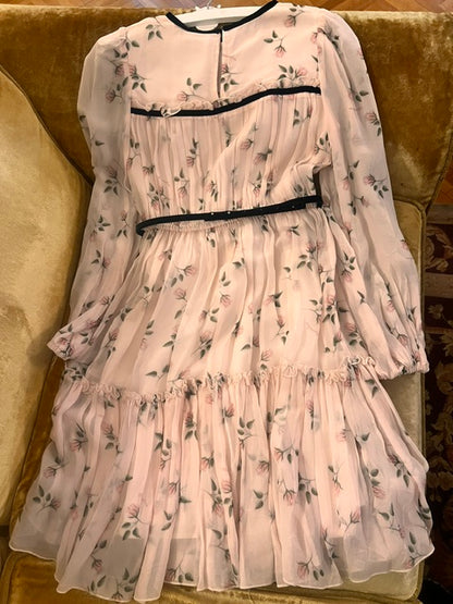 Abito georgette con nastrini