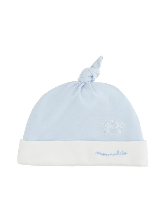 Cotton bonnet with crown embroidery