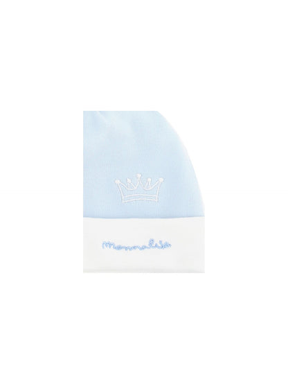 Cotton bonnet with crown embroidery