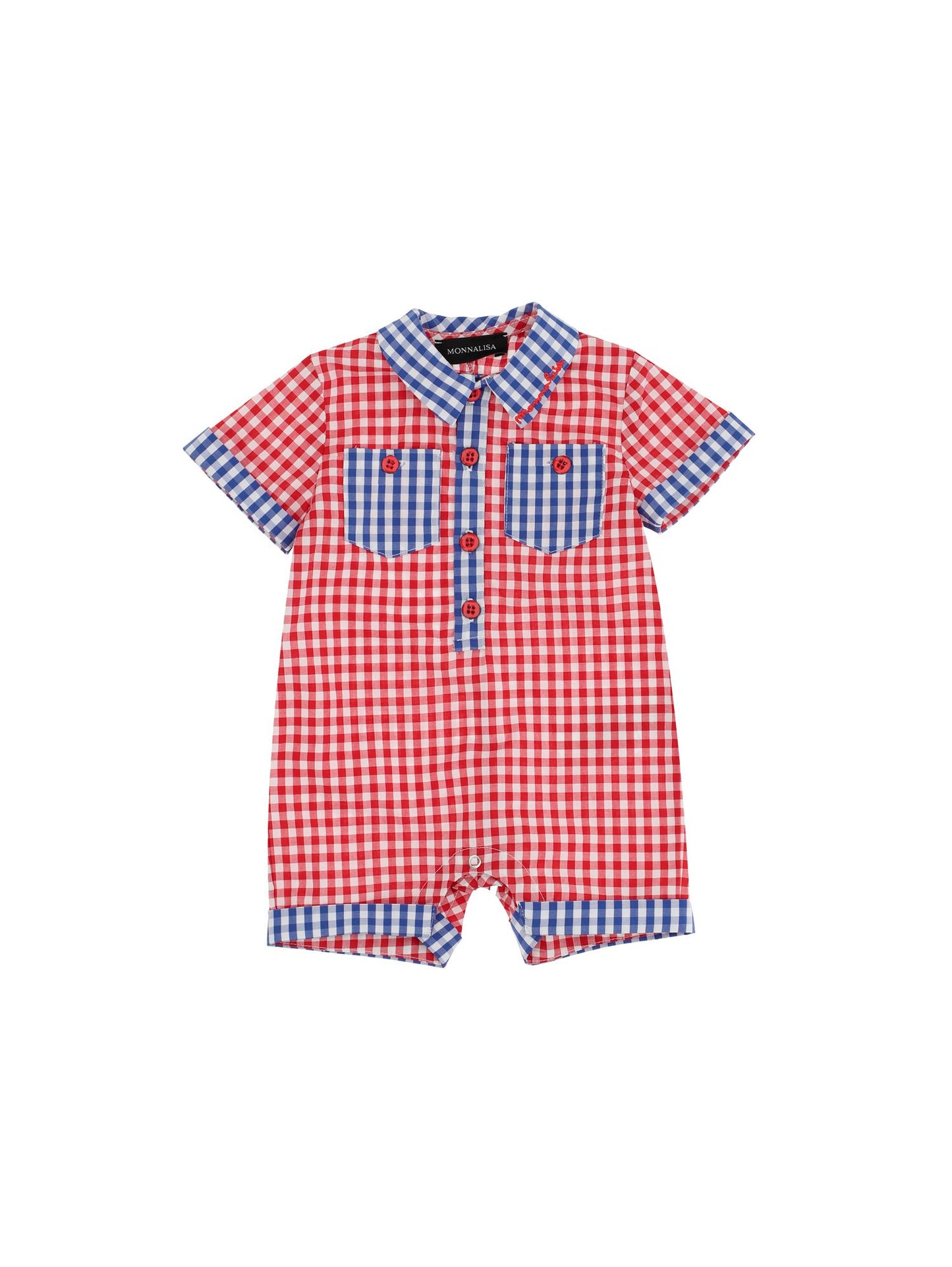 Pagliaccetto cotone vichy con colletto